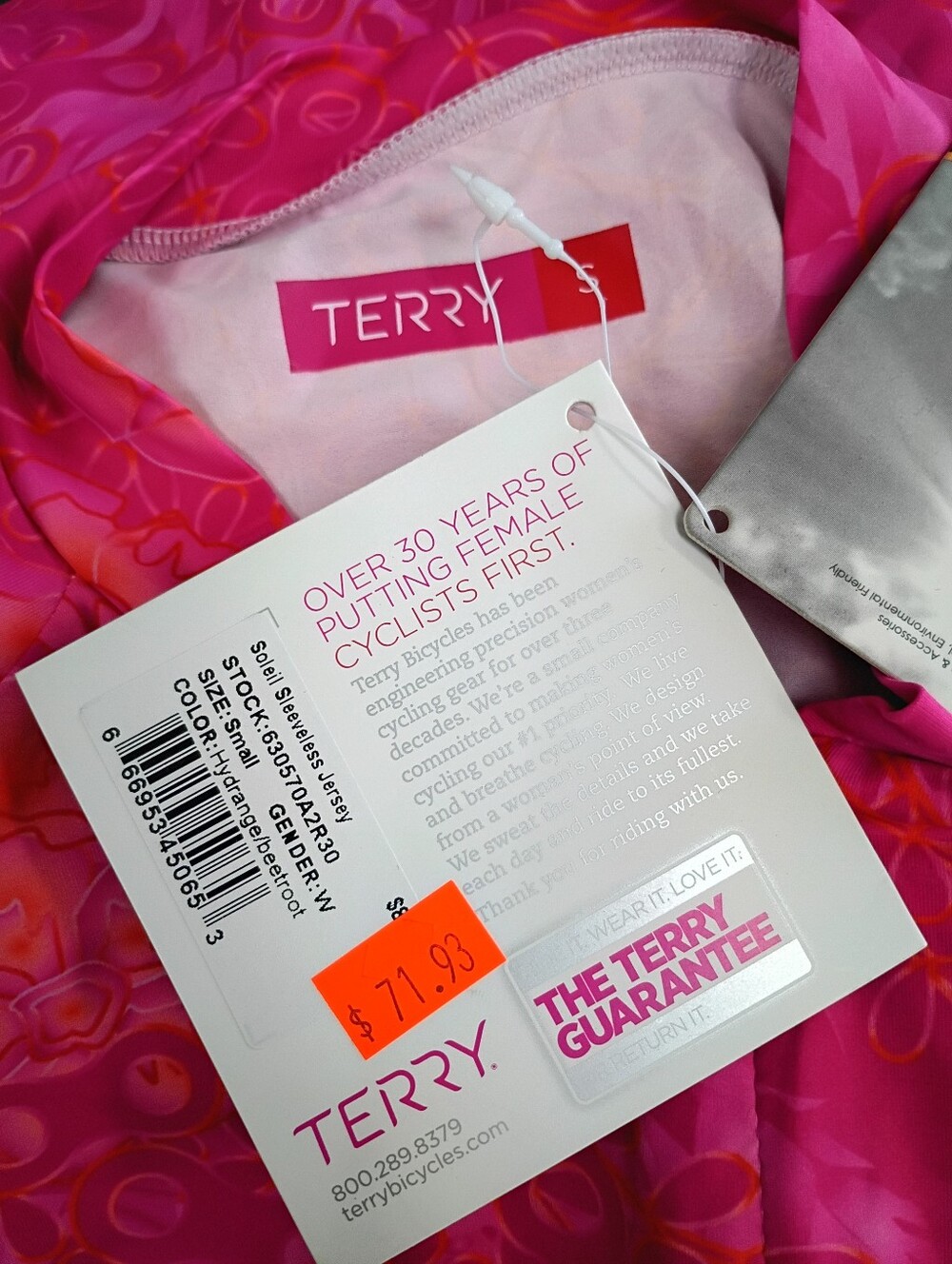 Terry Soleil Sleeveless Jersey Hydrange/beetroot Small NWT - Picture 6 of 9
